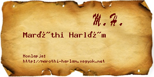Maróthi Harlám névjegykártya